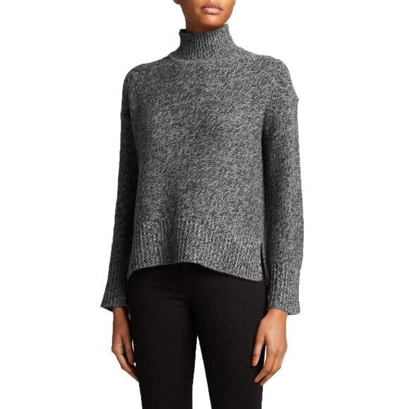 Theory Sweaters - Theory Womens Karenia 100% Cashmere Marled Shirt Funnel-Neck Sweater Top NWT